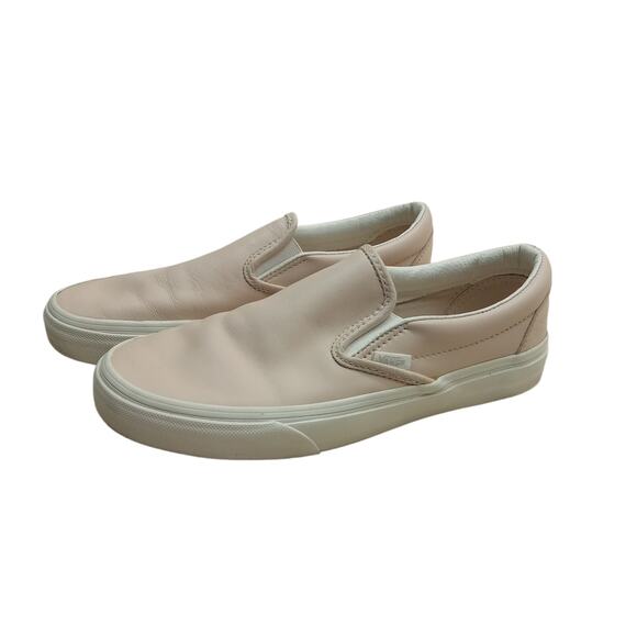 Vans Unisex 6.5/ 8 Classic Leather Slip-On Sneaker Whisper Pink Low Top - Picture 2 of 7
